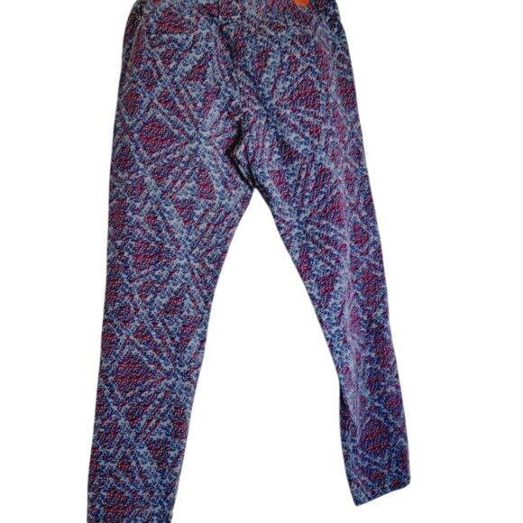 CAbi Multicolored Cropped Jeans Size 8 Blue & Pink‎ Floral Pattern Cotton Blend - Picture 2 of 6